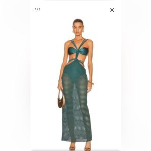 PatBO cutout dress, green, XS, new with tags, never worn. Return period expired